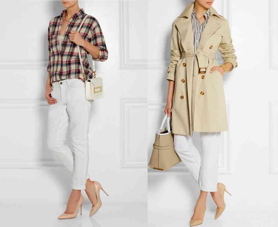 pantaloni albi