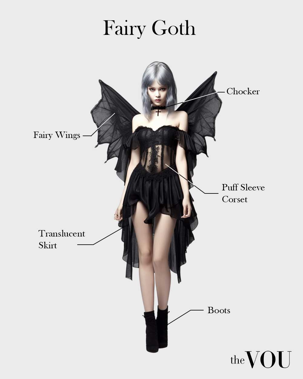 elemente de tinuta fairy goth